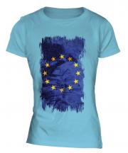 European Union Grunge Flag Ladies T-Shirt