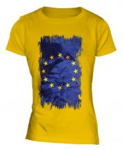 European Union Grunge Flag Ladies T-Shirt