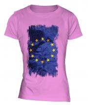 European Union Grunge Flag Ladies T-Shirt