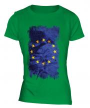 European Union Grunge Flag Ladies T-Shirt