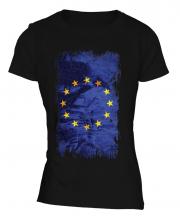 European Union Grunge Flag Ladies T-Shirt