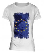 European Union Grunge Flag Ladies T-Shirt