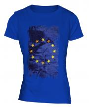 European Union Grunge Flag Ladies T-Shirt