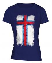 Faroe Islands Grunge Flag Ladies T-Shirt