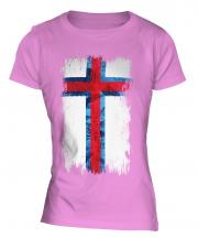 Faroe Islands Grunge Flag Ladies T-Shirt