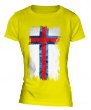 Faroe Islands Grunge Flag Ladies T-Shirt