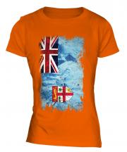 Fiji Grunge Flag Ladies T-Shirt