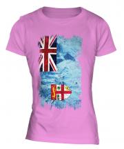 Fiji Grunge Flag Ladies T-Shirt
