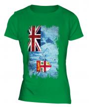 Fiji Grunge Flag Ladies T-Shirt