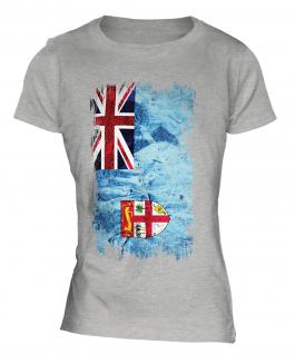 Fiji Grunge Flag Ladies T-Shirt
