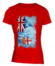 Fiji Grunge Flag Ladies T-Shirt
