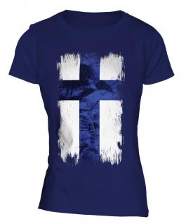 Finland Grunge Flag Ladies T-Shirt