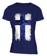 Finland Grunge Flag Ladies T-Shirt