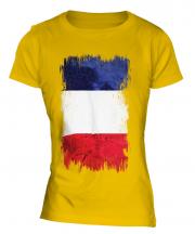 France Grunge Flag Ladies T-Shirt