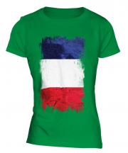 France Grunge Flag Ladies T-Shirt