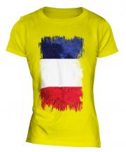 France Grunge Flag Ladies T-Shirt
