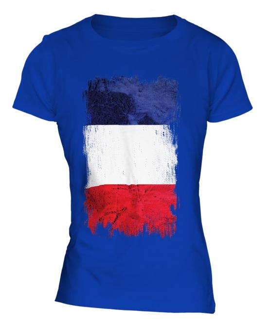 France Grunge Flag Ladies T-Shirt