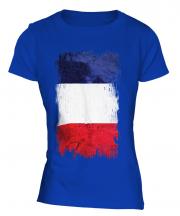 France Grunge Flag Ladies T-Shirt