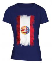 French Polynesia Grunge Flag Ladies T-Shirt