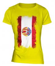 French Polynesia Grunge Flag Ladies T-Shirt