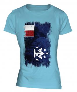 French Southern And Antarctic Lands Grunge Flag Ladies T-Shirt