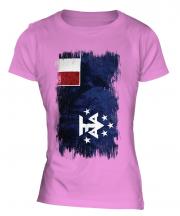 French Southern And Antarctic Lands Grunge Flag Ladies T-Shirt