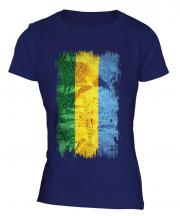 Gabon Grunge Flag Ladies T-Shirt