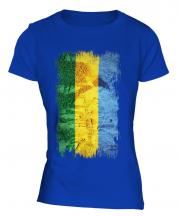 Gabon Grunge Flag Ladies T-Shirt