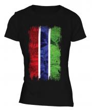 Gambia Grunge Flag Ladies T-Shirt