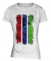 Gambia Grunge Flag Ladies T-Shirt