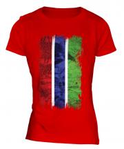 Gambia Grunge Flag Ladies T-Shirt