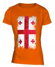 Georgia Grunge Flag Ladies T-Shirt