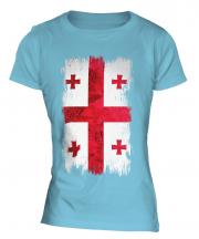 Georgia Grunge Flag Ladies T-Shirt