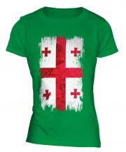Georgia Grunge Flag Ladies T-Shirt