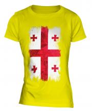 Georgia Grunge Flag Ladies T-Shirt