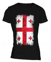 Georgia Grunge Flag Ladies T-Shirt