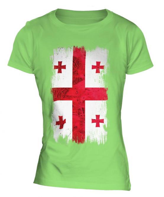 Georgia Grunge Flag Ladies T-Shirt