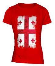 Georgia Grunge Flag Ladies T-Shirt