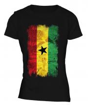 Ghana Grunge Flag Ladies T-Shirt