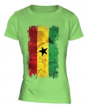 Ghana Grunge Flag Ladies T-Shirt