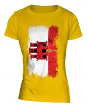 Gibraltar Grunge Flag Ladies T-Shirt