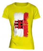 Gibraltar Grunge Flag Ladies T-Shirt