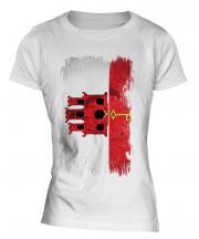 Gibraltar Grunge Flag Ladies T-Shirt