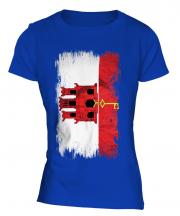 Gibraltar Grunge Flag Ladies T-Shirt