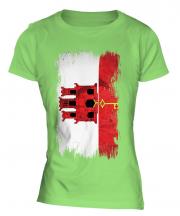 Gibraltar Grunge Flag Ladies T-Shirt