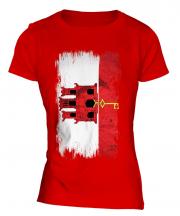 Gibraltar Grunge Flag Ladies T-Shirt