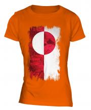 Greenland Grunge Flag Ladies T-Shirt