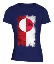 Greenland Grunge Flag Ladies T-Shirt