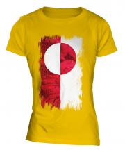 Greenland Grunge Flag Ladies T-Shirt