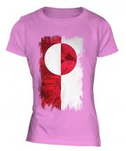 Greenland Grunge Flag Ladies T-Shirt